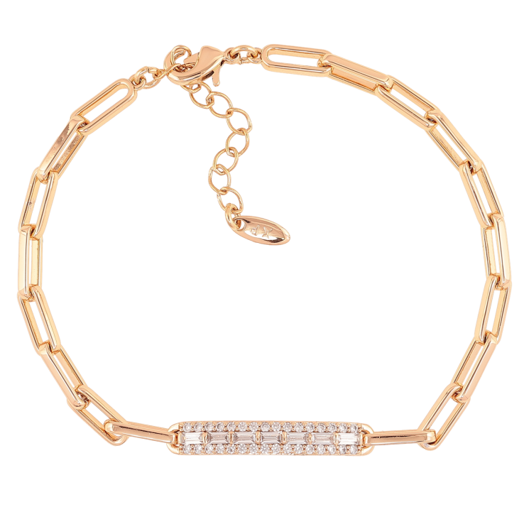 Браслет Xuping Позолота 18K Цепочка с пластиной циркония длинна с доп.цепочкой 18-21см х 3.5мм фото №5