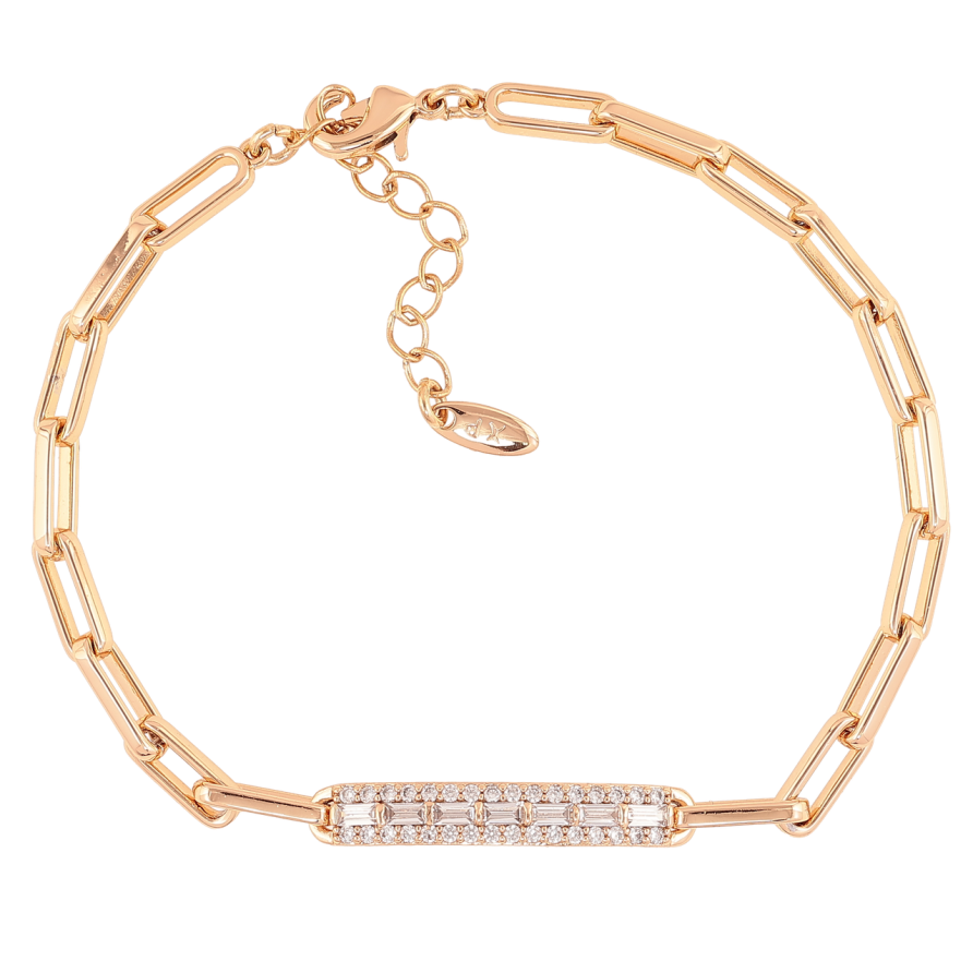 Браслет Xuping Позолота 18K Цепочка с пластиной циркония длинна с доп.цепочкой 18-21см х 3.5мм фото №1