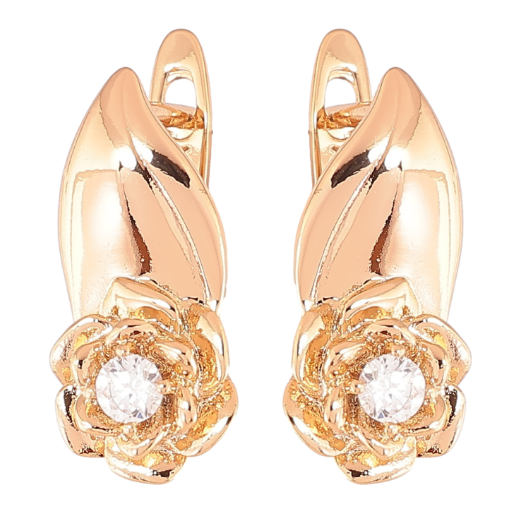 Серьги Xuping Позолота 18K английский замок Цветочки фото №8 Серьги Xuping Позолота 18K английский замок Цветочки фото №8