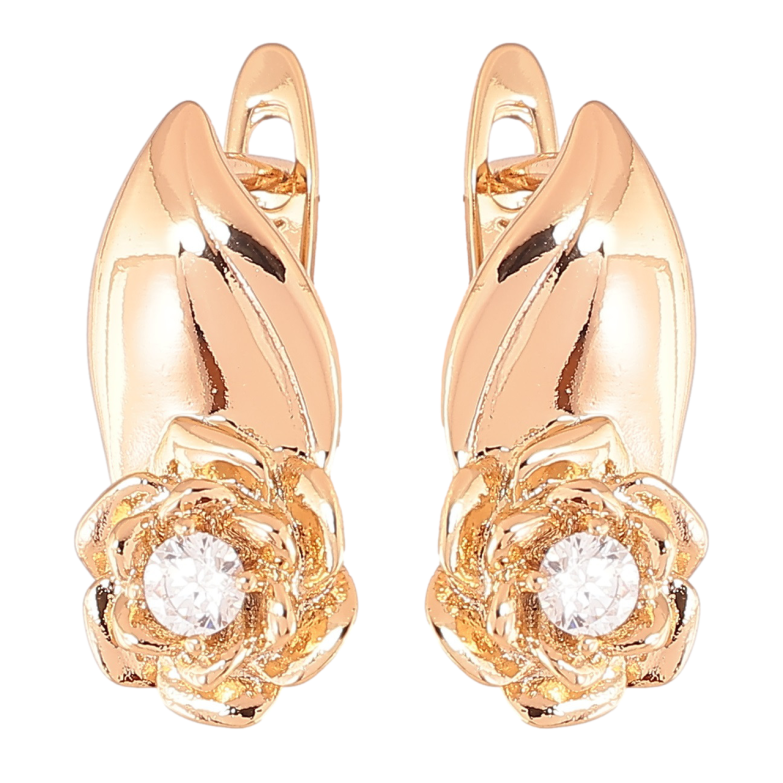 Сережки Xuping Позолота 18K англійський замок «Квіточки» фото №1 Сережки Xuping Позолота 18K англійський замок «Квіточки» фото №1