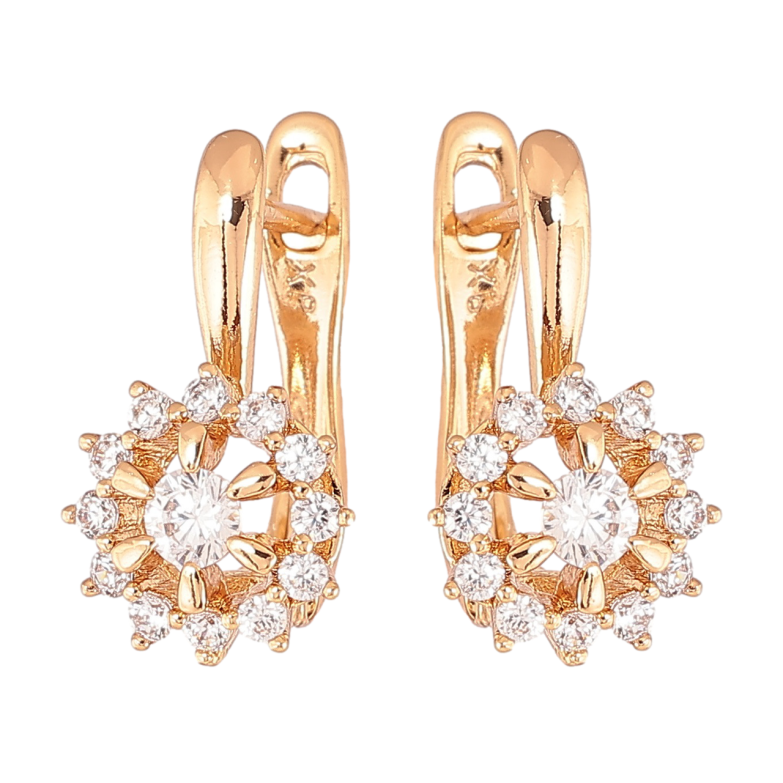 Сережки Xuping Позолота 18K англійський замок «Квіточки з цирконієм» фото №1 Сережки Xuping Позолота 18K англійський замок «Квіточки з цирконієм» фото №1