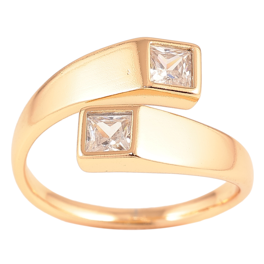 Кольцо Xuping Позолота 18K Два кристалла фото №1