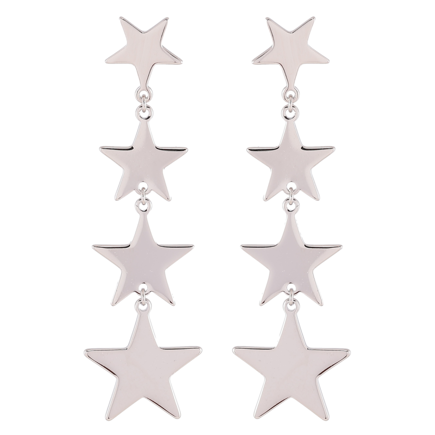 Серьги Xuping Родий пусеты Звездные подвески фото №1 Серьги Xuping Родий пусеты Звездные подвески фото №1
