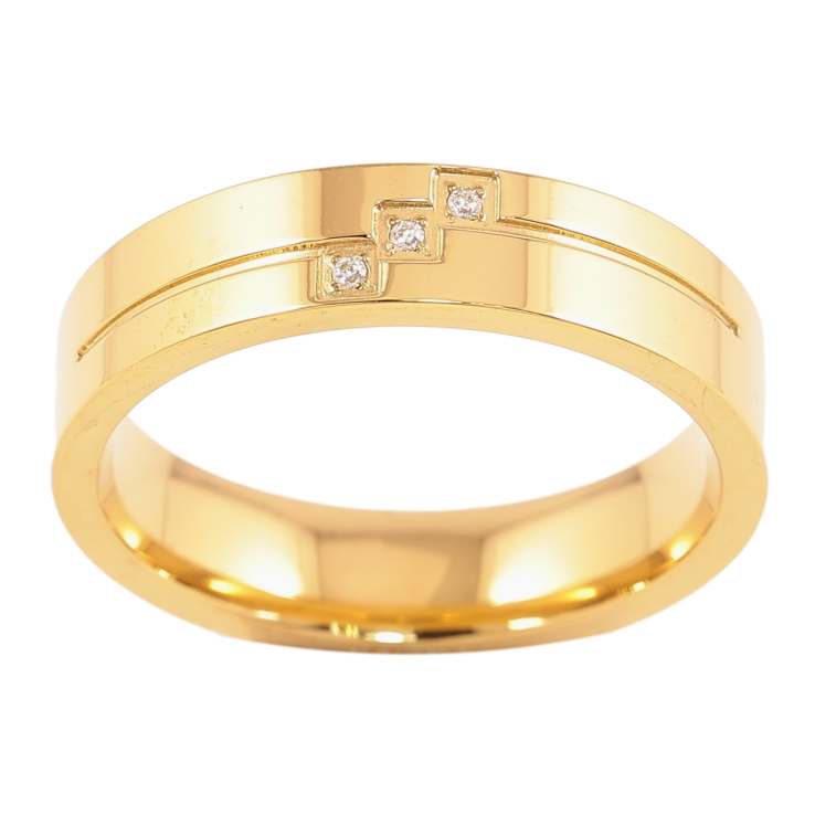 Каблучка Xuping TTM Stainless Steel Колір 14К «Візерунок з цирконієм, шир. 4.5мм» фото №21