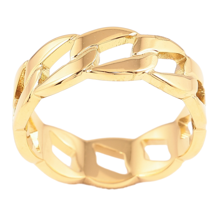 Кольцо Xuping TTM Stainless Steel Цвет 14К Узор цепочка фото №23