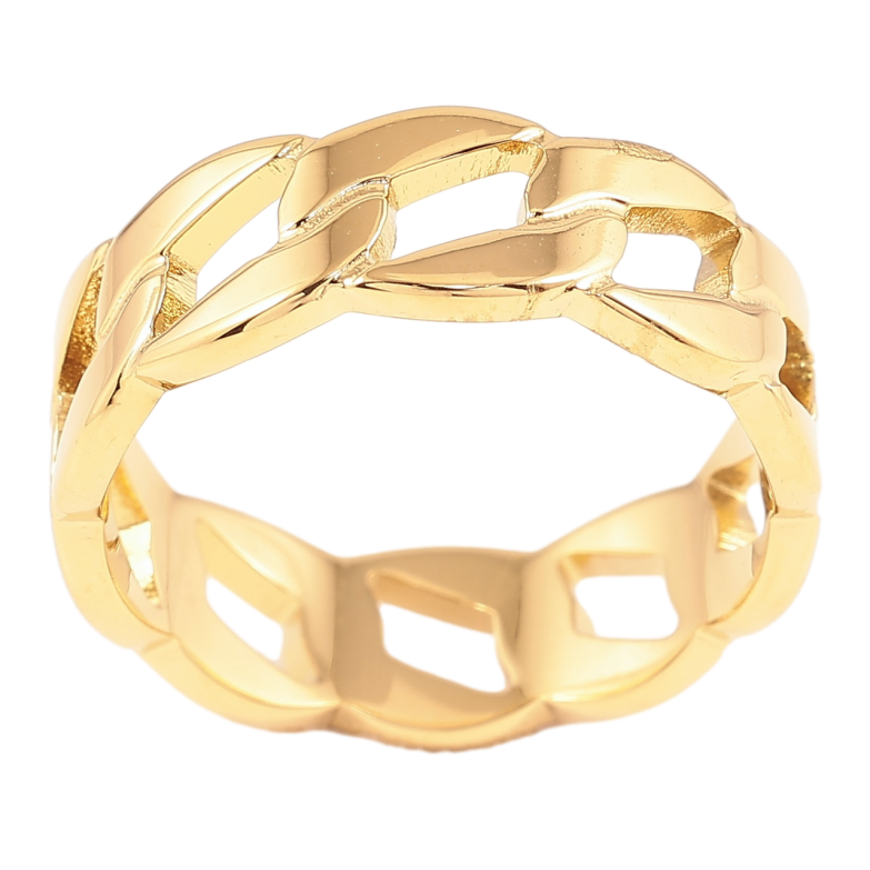 Кольцо Xuping TTM Stainless Steel Цвет 14К Узор цепочка фото №1