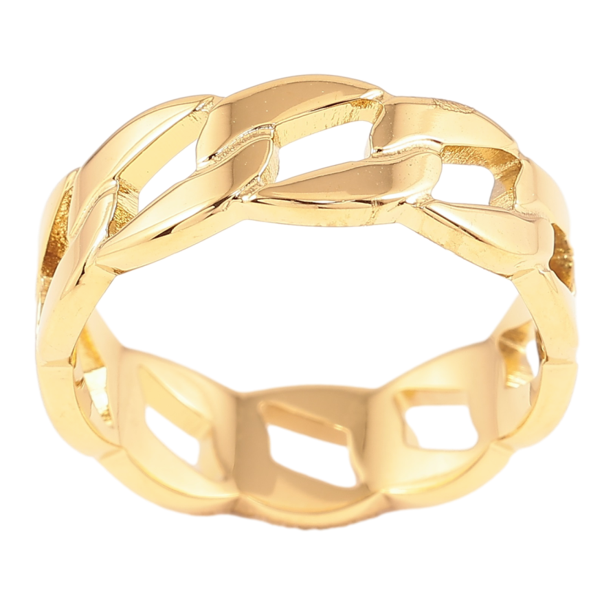 Кольцо Xuping TTM Stainless Steel Цвет 14К Узор цепочка фото №1