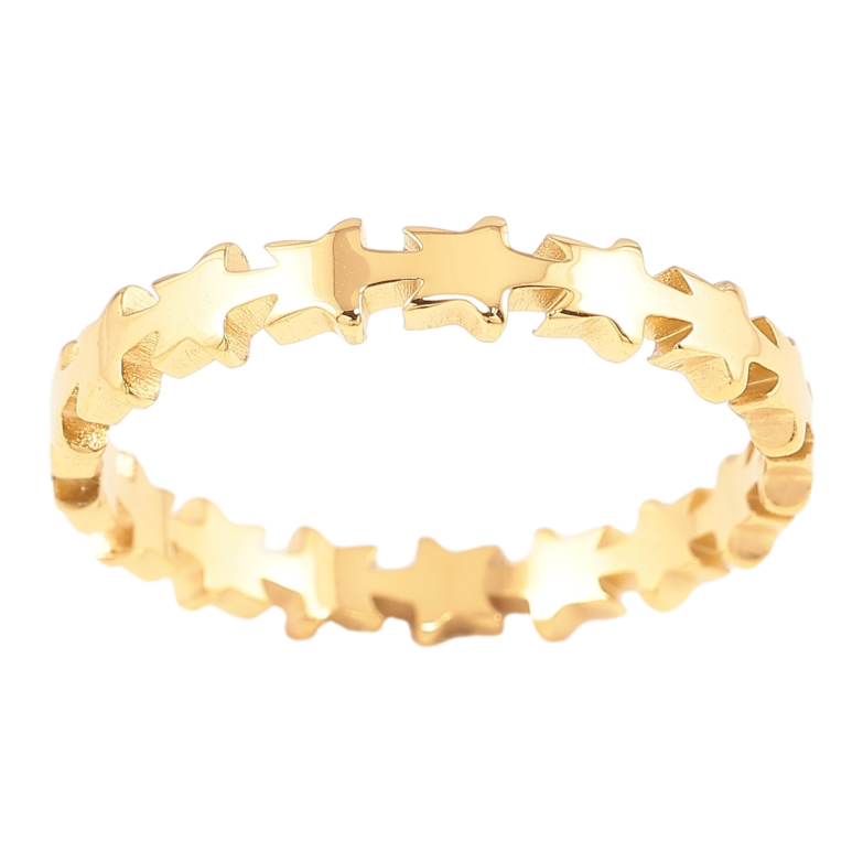 Каблучка Xuping TTM Stainless Steel Колір 14К «Зірочки» фото №1