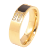 Кольцо Xuping TTM Stainless Steel Цвет 14К Черная эмаль с цирконием, шир. 5.5мм фото №2