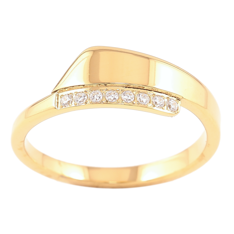 Каблучка Xuping TTM Stainless Steel Колір 14К «Візерунок з доріжкою цирконію фото №1