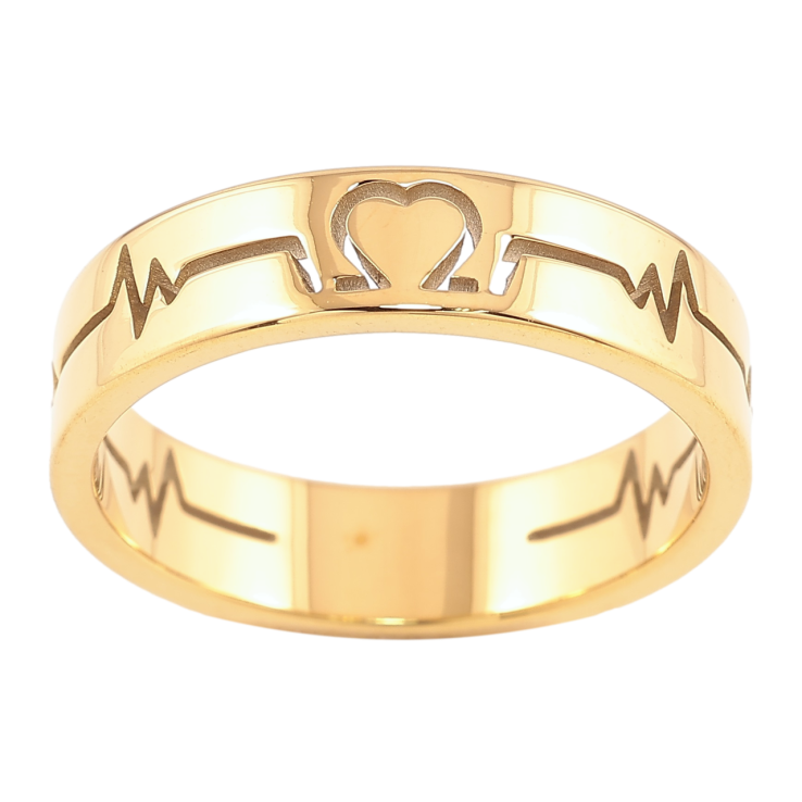 Кольцо Xuping TTM Stainless Steel Цвет 14К Кардиограмма, шир. 5мм фото №24