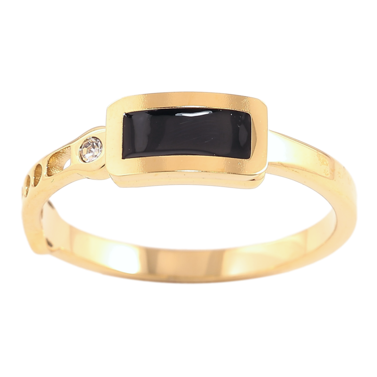 Кольцо Xuping TTM Stainless Steel Цвет 14К Декоративный узор с черной эмалью фото №25