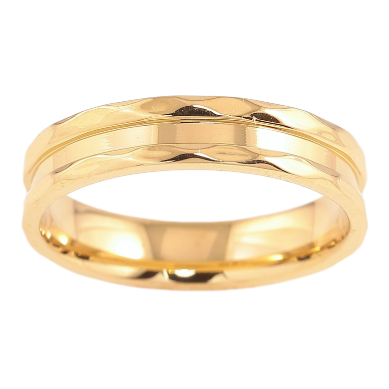 Кольцо Xuping TTM Stainless Steel Цвет 14К Декоративный узор, шир. 4мм фото №1