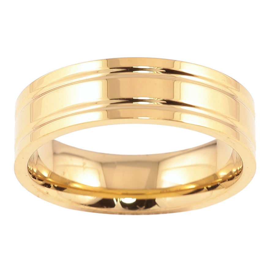 Каблучка Xuping TTM Stainless Steel Колір 14К «Декоративний візерунок, шир. 5.5мм» фото №1