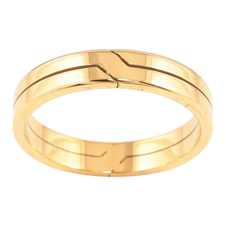 Каблучка Xuping TTM Stainless Steel Колір 14К «Декоративний візерунок, шир. 4мм» фото №10