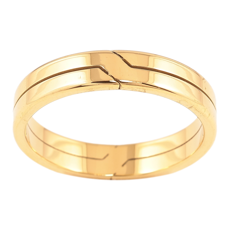 Каблучка Xuping TTM Stainless Steel Колір 14К «Декоративний візерунок, шир. 4мм» фото №1