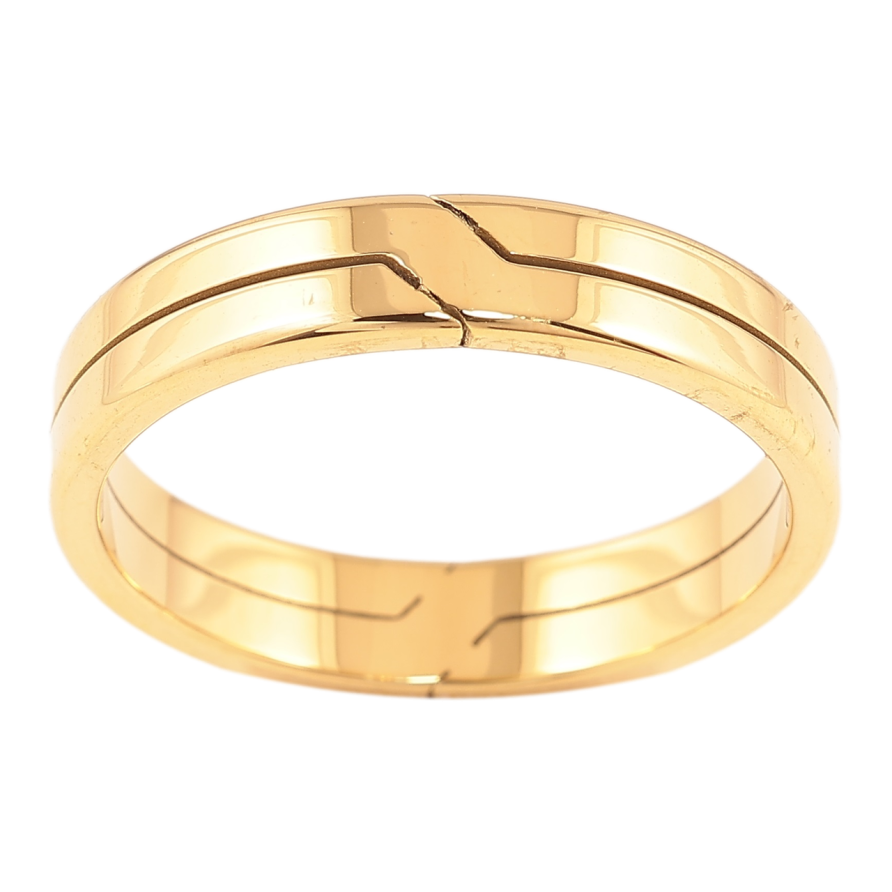 Каблучка Xuping TTM Stainless Steel Колір 14К «Декоративний візерунок, шир. 4мм» фото №1