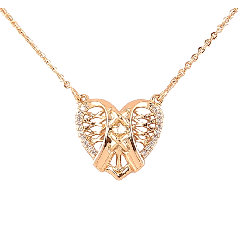 Подвеска на цепочке Xuping Позолота 18K Сердечко с цирконием длина 45-51см х 1мм фото №1