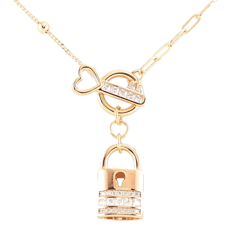 Подвеска на цепочке Xuping Позолота 18K Замочек с ключиком длина 44см х 1-3мм, без замка фото №1