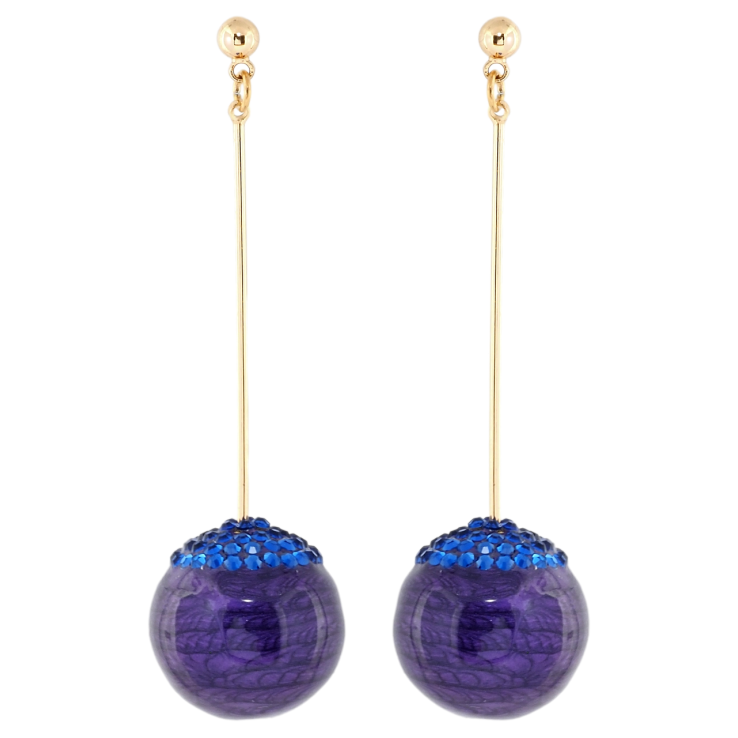 Серьги Xuping Позолота 18K пусеты Подвески с сиреневыми шариками и синими кристаллами ø 19мм фото №17 Серьги Xuping Позолота 18K пусеты Подвески с сиреневыми шариками и синими кристаллами ø 19мм фото №17