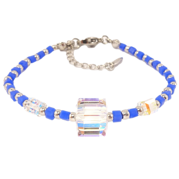 Браслет Xuping Родій із кристалами Swarovski Кристали Shimmer з намистинами розмір з доп. ланцюжком 15-18см фото №2 Браслет Xuping Родій із кристалами Swarovski Кристали Shimmer з намистинами розмір з доп. ланцюжком 15-18см фото №2