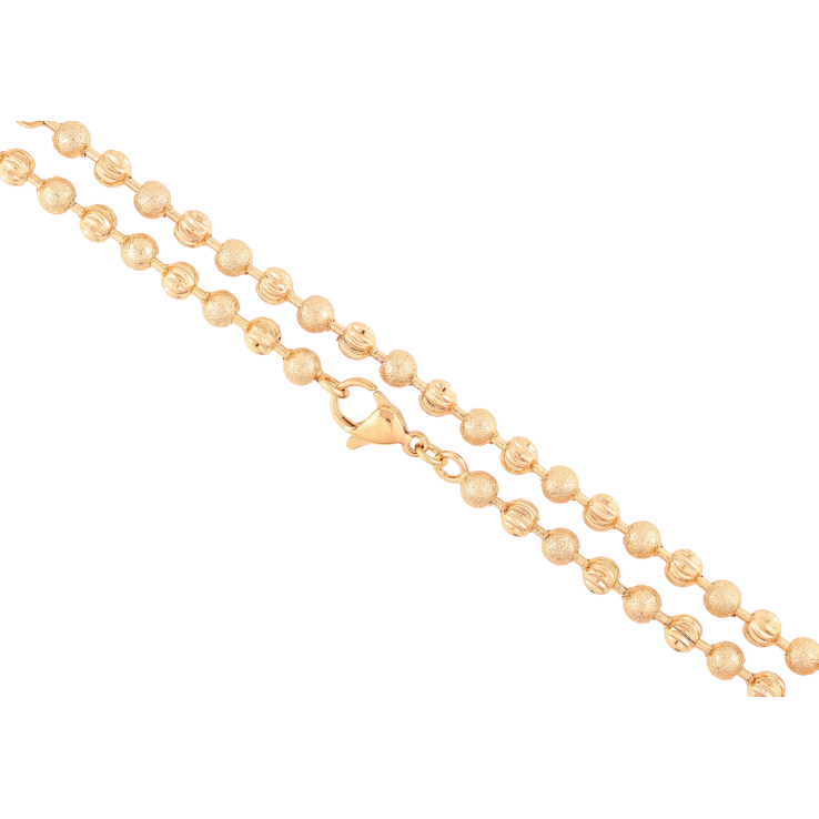 Цепочка Xuping Позолота 18K Плетение Перлина с шагренью и насечками длинна 49см х 4мм фото №19