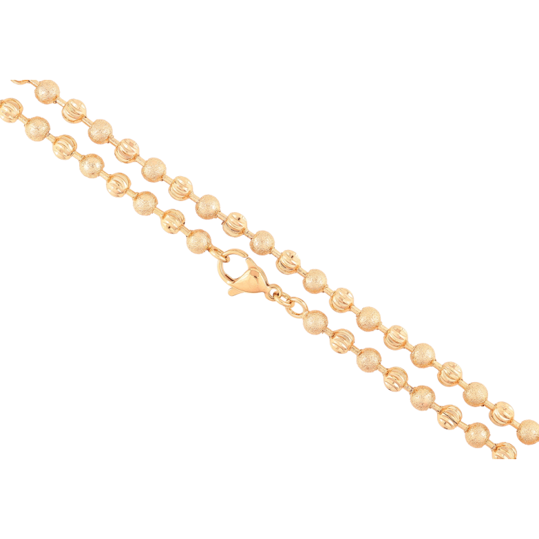 Ланцюжок Xuping Позолота 18K Плетіння Перлина з шагренью та насічками» довжина 49см х 4мм фото №1