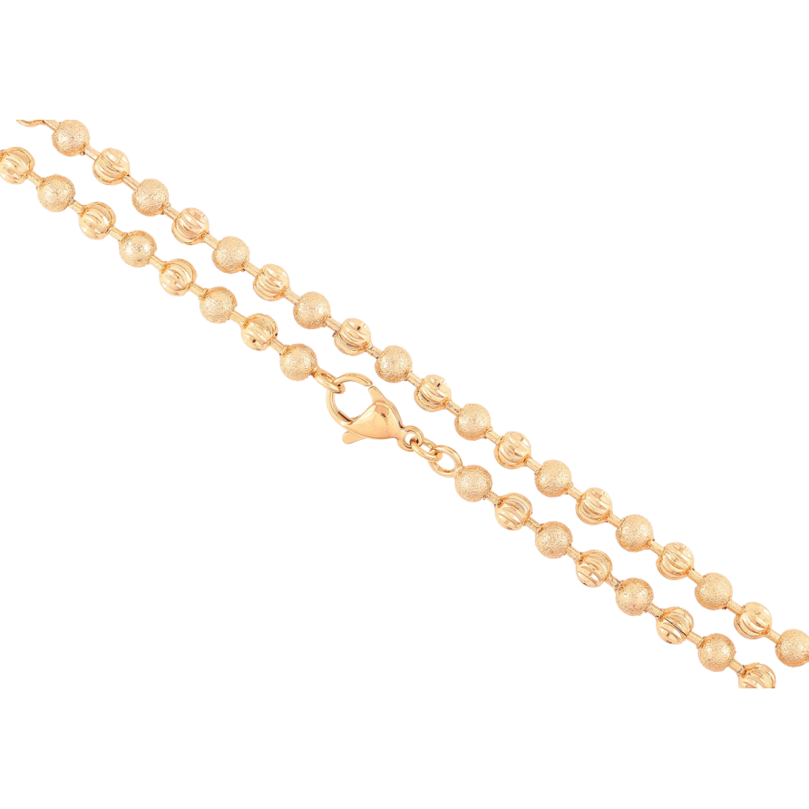 Ланцюжок Xuping Позолота 18K Плетіння Перлина з шагренью та насічками» довжина 49см х 4мм фото №1 Ланцюжок Xuping Позолота 18K Плетіння Перлина з шагренью та насічками» довжина 49см х 4мм фото №1