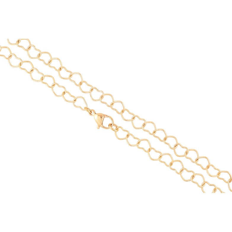 Ланцюжок Xuping Позолота 18K Плетіння Сердечка» довжина 51см х 5.5мм фото №2 Ланцюжок Xuping Позолота 18K Плетіння Сердечка» довжина 51см х 5.5мм фото №2