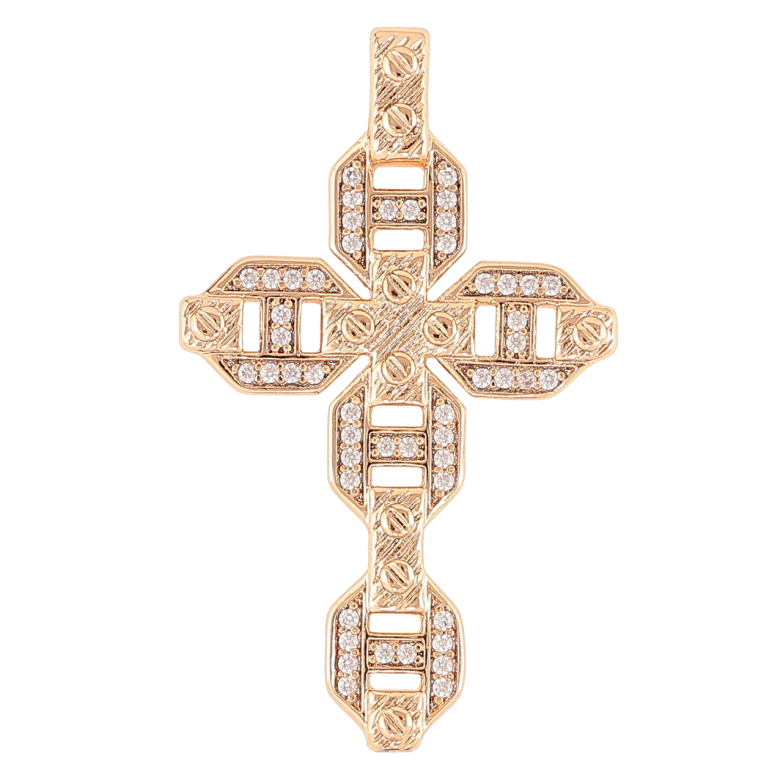 Кулон Xuping Позолота 18K Крест с цирконием для цепочки до 3мм фото №1