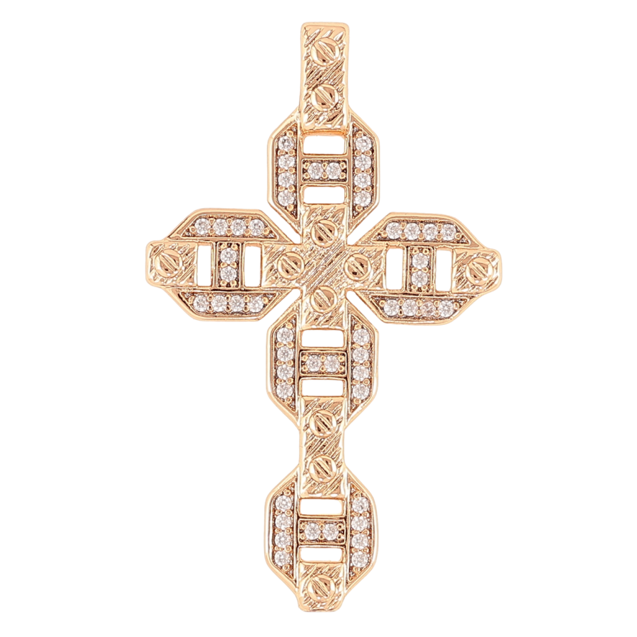Кулон Xuping Позолота 18K Крест с цирконием для цепочки до 3мм фото №1