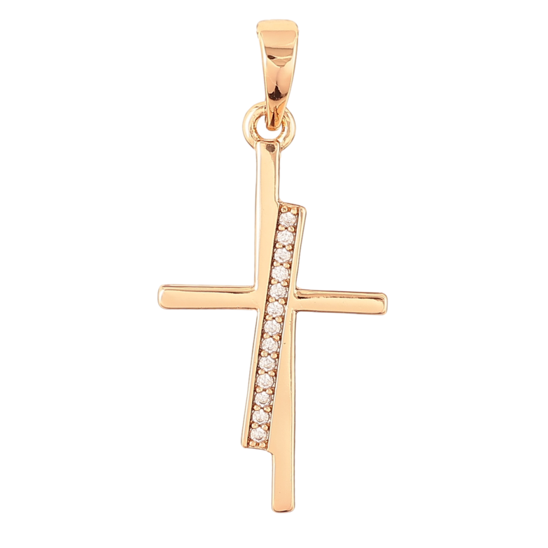 Кулон Xuping Позолота 18K Крест с цирконием для цепочки до 6мм фото №1 Кулон Xuping Позолота 18K Крест с цирконием для цепочки до 6мм фото №1