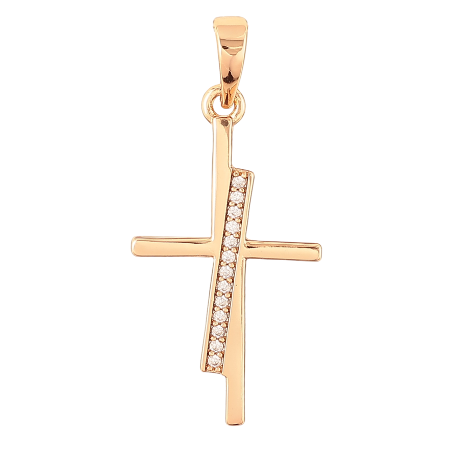 Кулон Xuping Позолота 18K Крест с цирконием для цепочки до 6мм фото №1 Кулон Xuping Позолота 18K Крест с цирконием для цепочки до 6мм фото №1