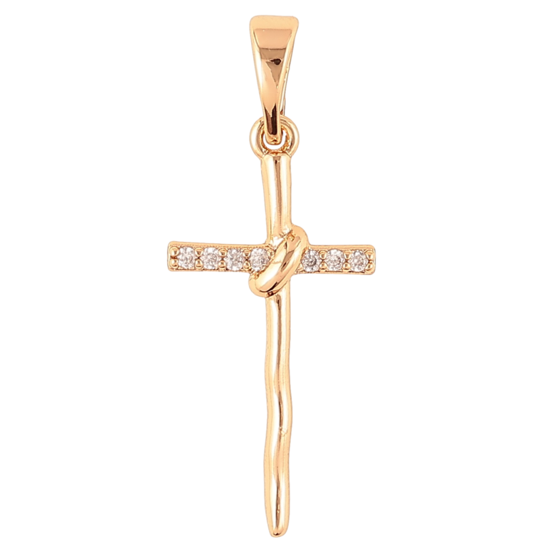 Кулон Xuping Позолота 18K Крест с цирконием для цепочки до 6мм фото №1