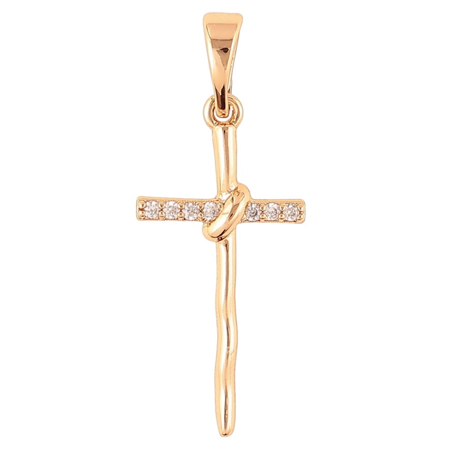 Кулон Xuping Позолота 18K Крест с цирконием для цепочки до 6мм фото №1