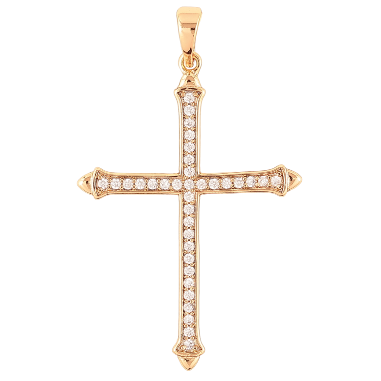 Кулон Xuping Позолота 18K Крест с цирконием для цепочки до 5мм фото №1