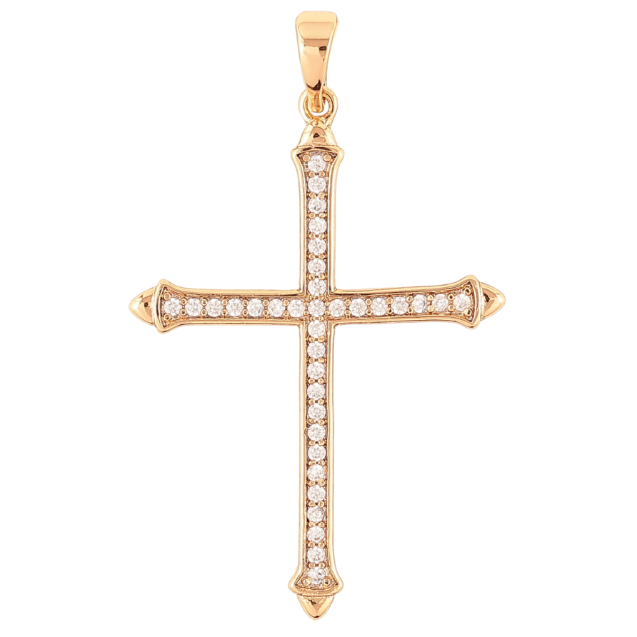 Кулон Xuping Позолота 18K Крест с цирконием для цепочки до 5мм фото №1
