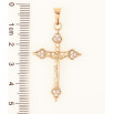 Кулон Xuping Позолота 18K Крест с Распятием и цирконием для цепочки до 7мм фото №2