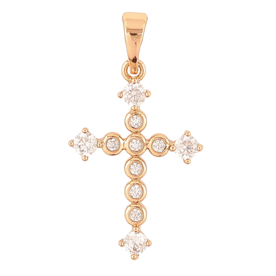 Кулон Xuping Позолота 18K Крест с цирконием для цепочки до 5мм фото №1 Кулон Xuping Позолота 18K Крест с цирконием для цепочки до 5мм фото №1