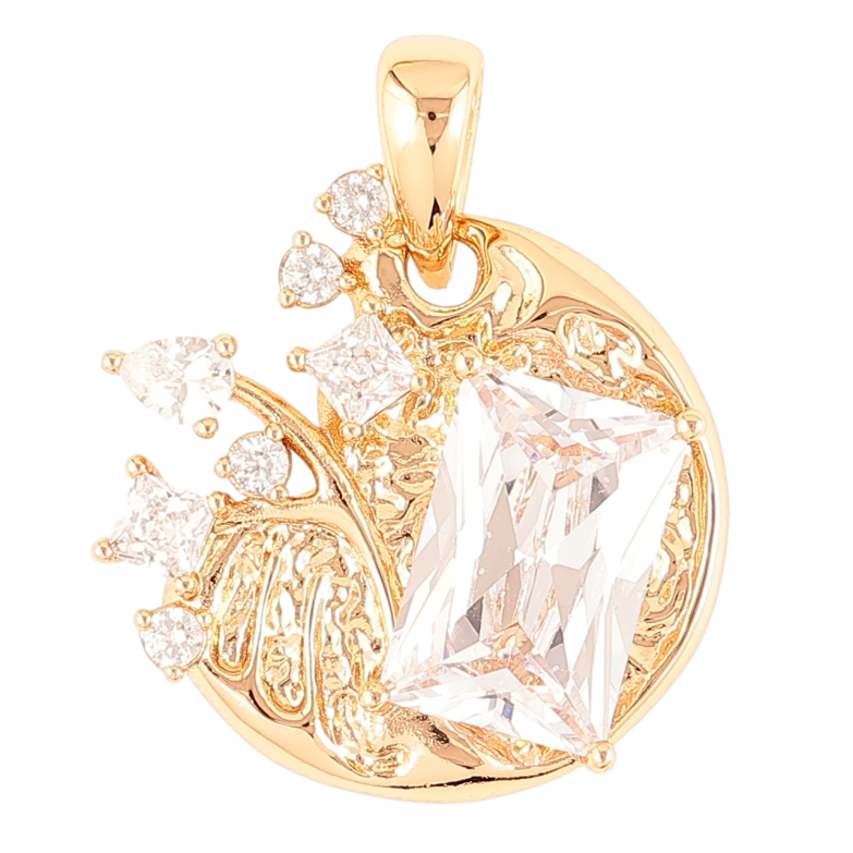 Кулон Xuping Позолота 18K Декоративный узор с фианитом и цирконием для цепочки до 5мм фото №1