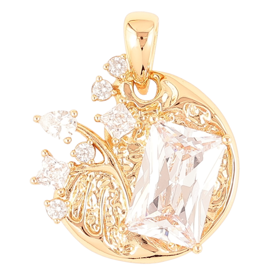 Кулон Xuping Позолота 18K «Декоративний візерунок з фіанітом і цирконієм» для ланцюжка до 5мм фото №1