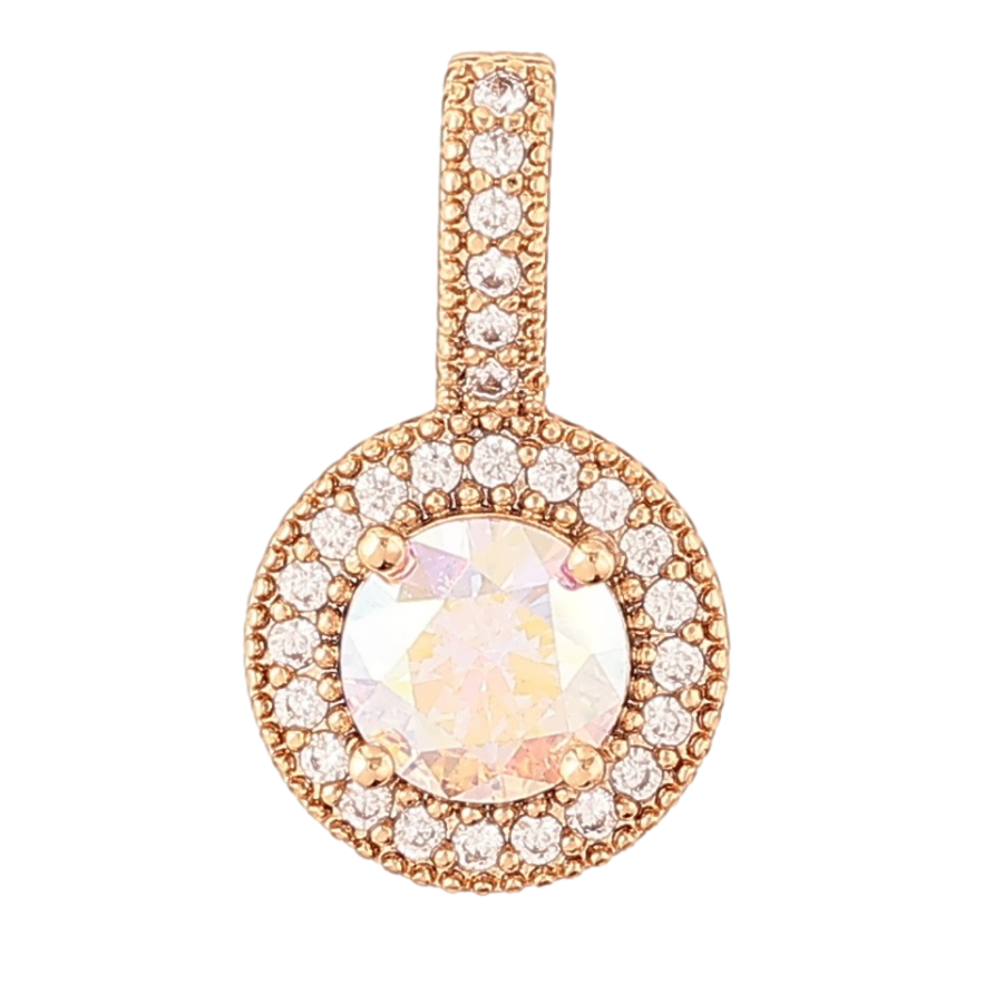 Кулон Xuping Позолота 18K «Райдужний фіаніт в обрамленні цирконію» для ланцюжка до 4мм фото №1