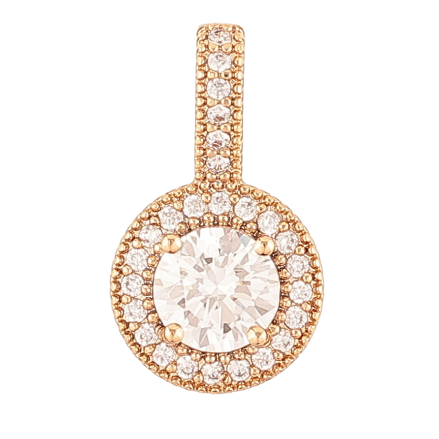 Кулон Xuping Позолота 18K «Фіаніт в обрамленні цирконію» для ланцюжка до 4мм фото №1 Кулон Xuping Позолота 18K «Фіаніт в обрамленні цирконію» для ланцюжка до 4мм фото №1