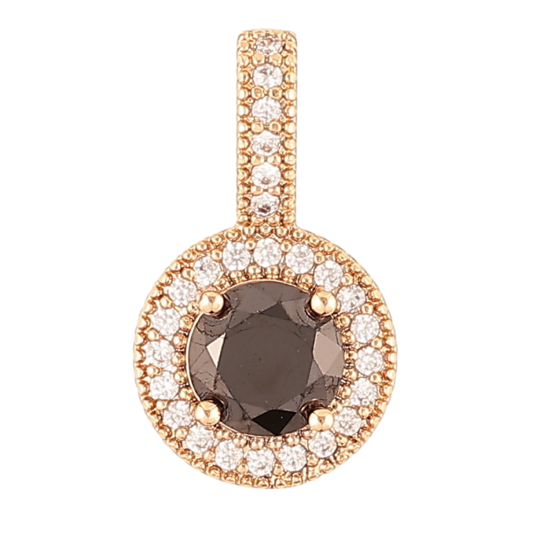 Кулон Xuping Позолота 18K Черный фианит в обрамлении циркония для цепочки до 4мм фото №2