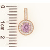 Кулон Xuping Позолота 18K Сиреневый фианит в обрамлении циркония для цепочки до 4мм фото №2