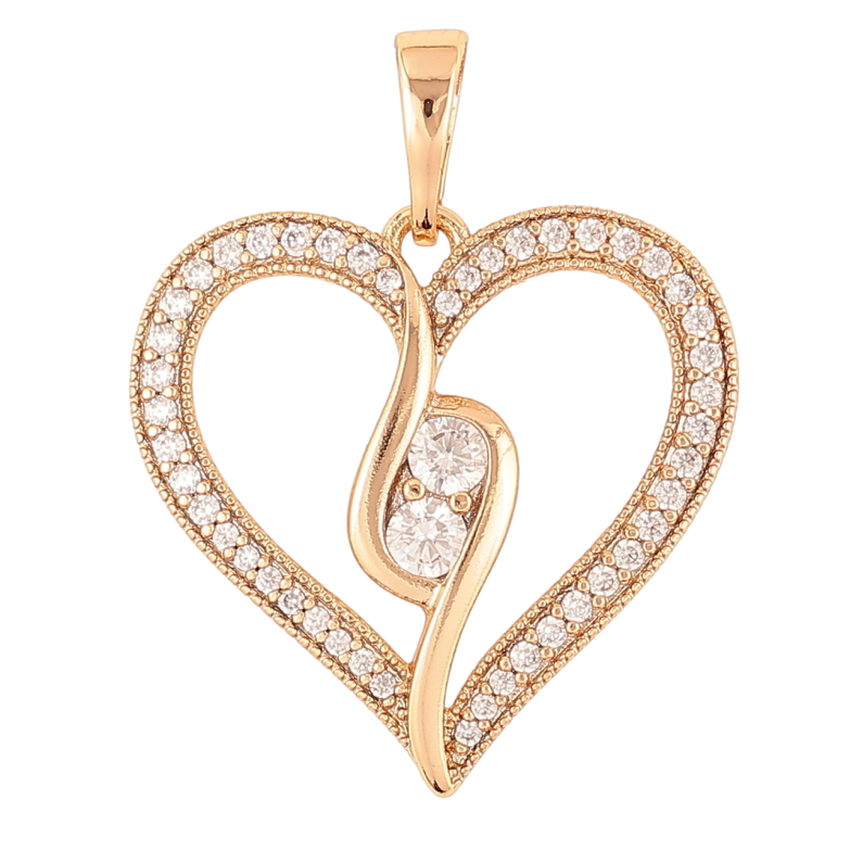 Кулон Xuping Позолота 18K «Сердечко з цирконієм» для ланцюжка до 6мм фото №1