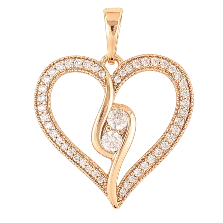 Кулон Xuping Позолота 18K Сердечко с цирконием для цепочки до 6мм фото №1
