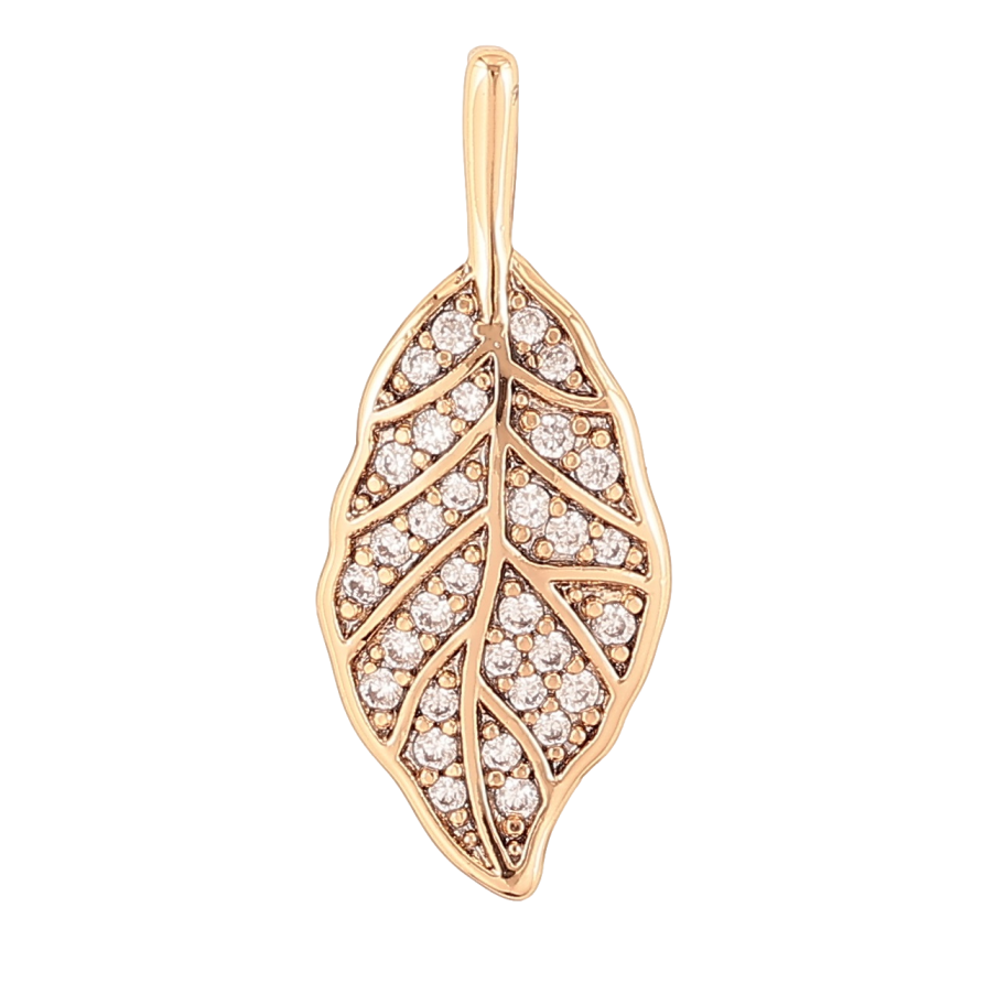 Кулон Xuping Позолота 18K «Листочок з цирконієм» для ланцюжка до 3 мм фото №1 Кулон Xuping Позолота 18K «Листочок з цирконієм» для ланцюжка до 3 мм фото №1