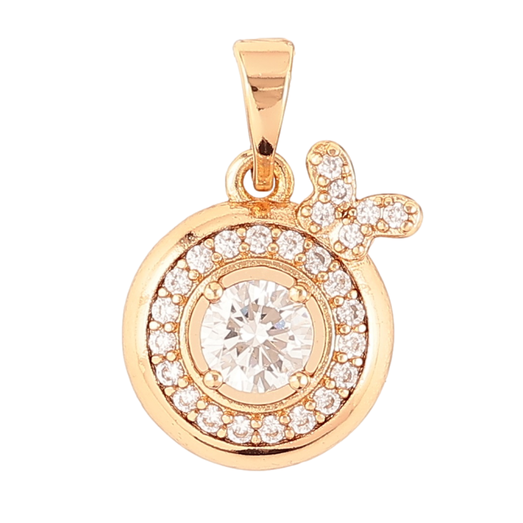 Кулон Xuping Позолота 18K «Кругла підвіска з цирконієм і метеликом» для ланцюжка до 5мм фото №21 Кулон Xuping Позолота 18K «Кругла підвіска з цирконієм і метеликом» для ланцюжка до 5мм фото №21