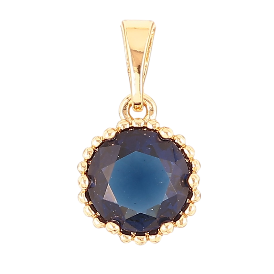 Кулон Xuping Позолота 18K Синий фианит, ø 9мм для цепочки до 5мм фото №1 Кулон Xuping Позолота 18K Синий фианит, ø 9мм для цепочки до 5мм фото №1